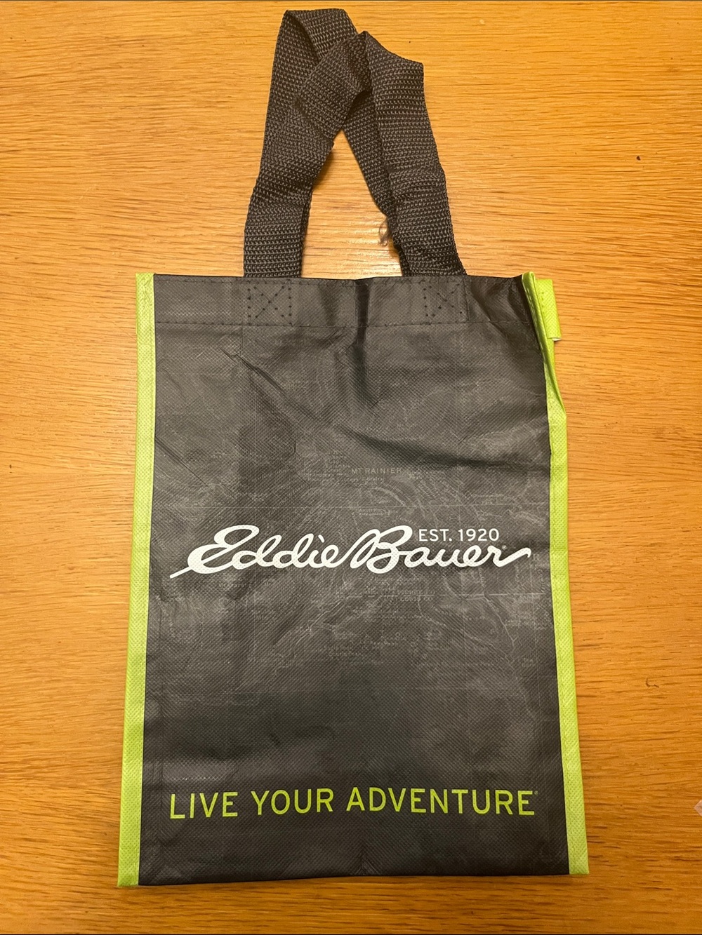 Eddie Bauer Black Tote Bag with Lime Green Trim